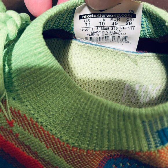 Nike Flyknit Free 5.0 🌈 rainbow men’s 11 US 45 EUR multicolor 10 UK rare item - Picture 14 of 14